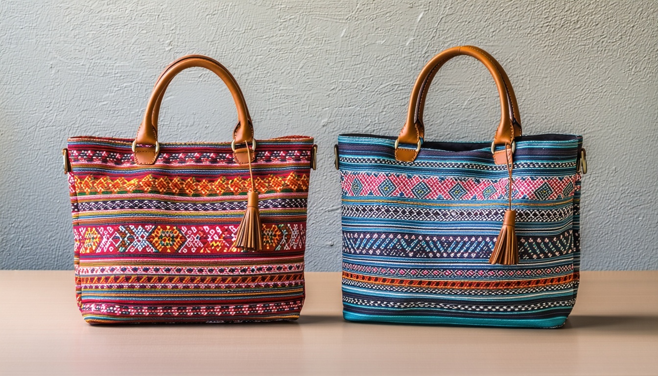 Handgefertigte Tasche mit traditionellem Muster aus Vietnam